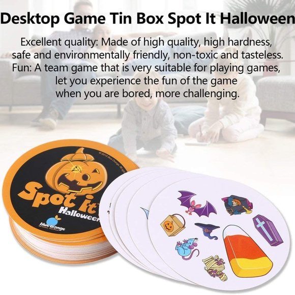 Table Game Tin Box Spot It On The Road  Card Game Friends Party Card (Halloween) - Picture 4 of 9